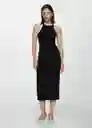 Vestido Tini Negro Talla 27 Mujer Mango