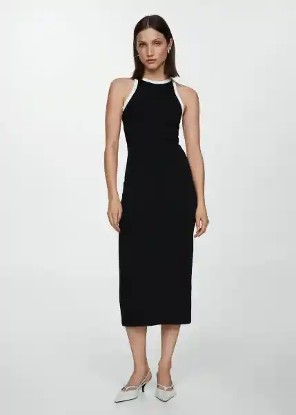 Vestido Tini Negro Talla 27 Mujer Mango