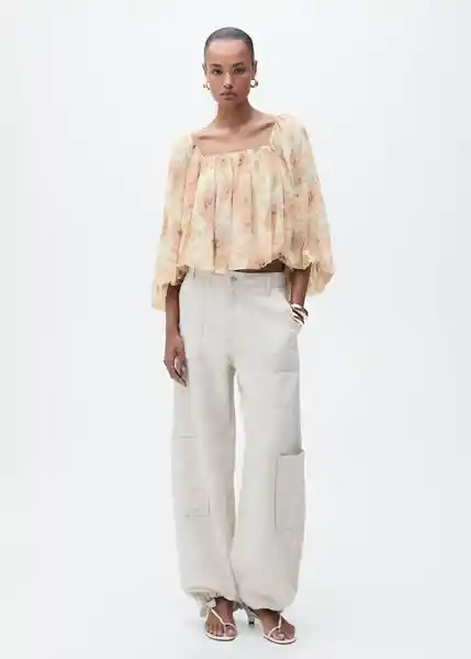 Blusa Parole Crudo Talla S Mujer Mango