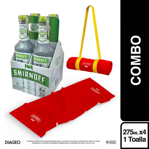 Combo Smirnoff Ice Cóctel Manzana Verde + Toalla Smirnoff