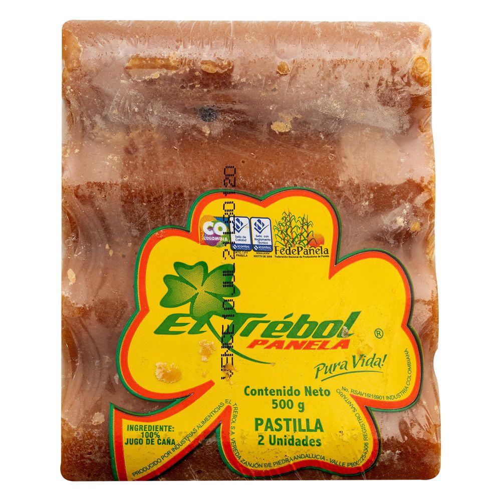 El Trébol Panela 100 % Jugo de Caña 500 g