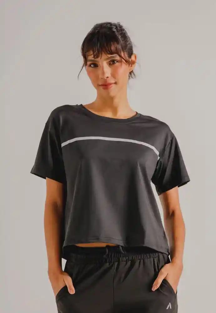 Camiseta Manga Corta Mujer L-negro