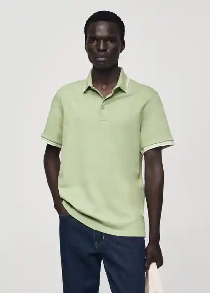 Polo Omarp-h Verde Pastel Talla S Hombre Mango