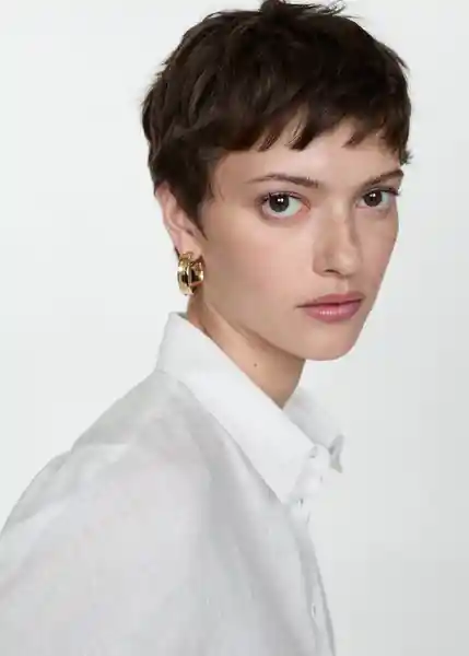 Camisa Pai Blanco Talla XL Mujer Mango