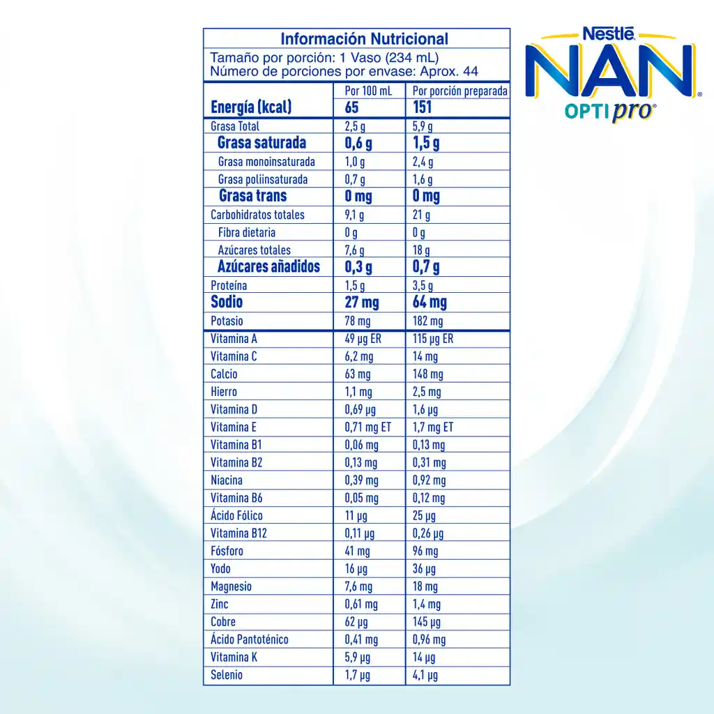 Alimento lácteo NAN OPTIPRO 3 x 1400g