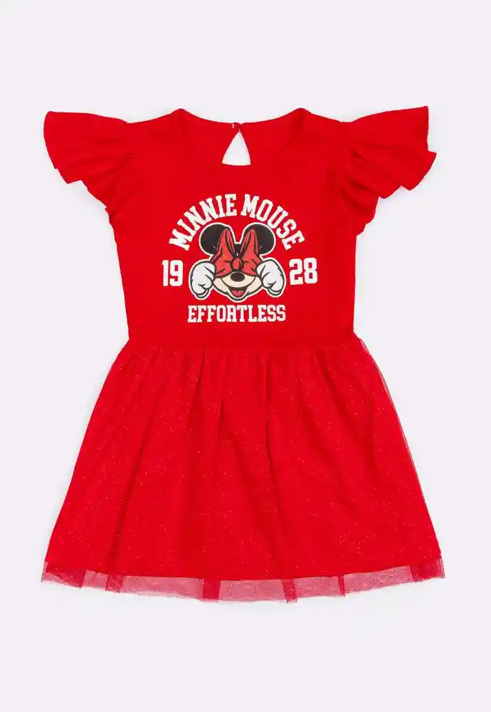 Vestido Manga Corta 5t-rojo