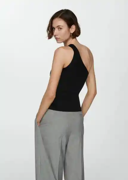 Top Asim Negro Talla XS  Mujer Mango