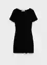 Vestido Foradada Negro Talla M Mujer Mango