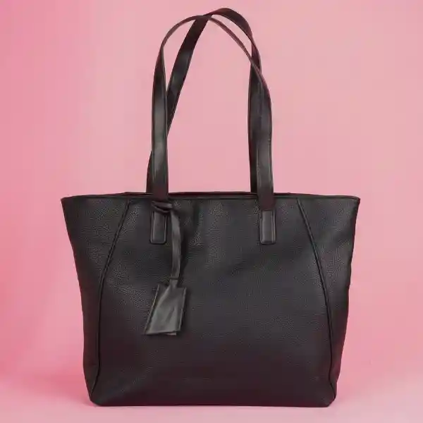 Bolso Clásico Tipo Piel Texturizado Negro Miniso