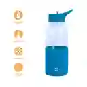 Vaso Plástico Con Asa y Funda de Serie Azul Miniso
