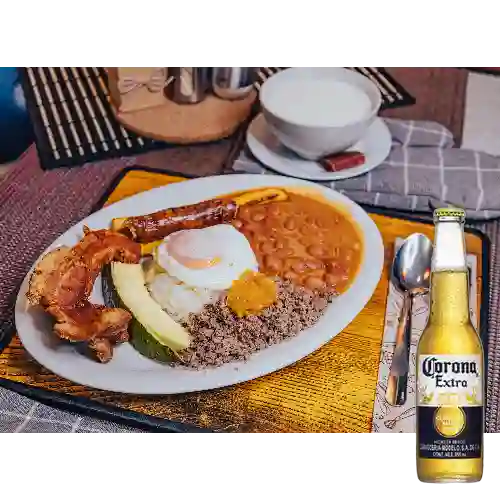 Soy colombia bandeja paisa+corona 355ml