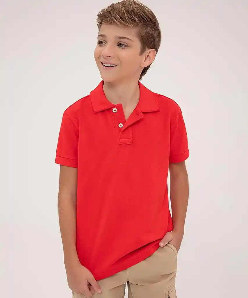 Camiseta Algodón Kids Masculino Rojo Liso Matt Kd