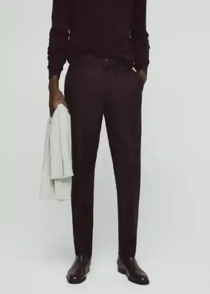 Pantalón Antoine Vino Talla 44 Hombre Mango