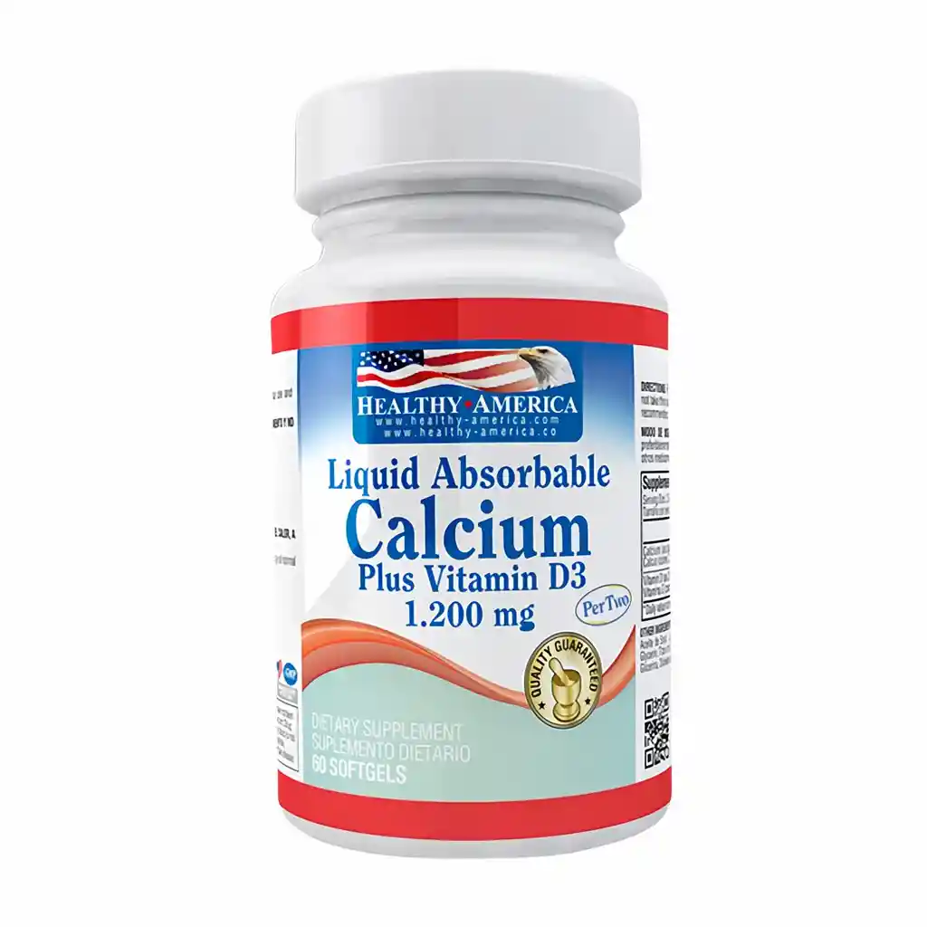 HEALTHY AMERICA Suplemento Calcio Plus Vitamin D3 