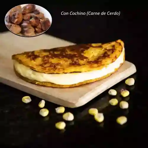 Cachapa con Queso y Carne de Cerdo