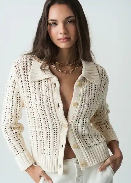 Saco Tejido Mujer Blanco Ponche Claro Talla XS/S 482G087 Naf Naf