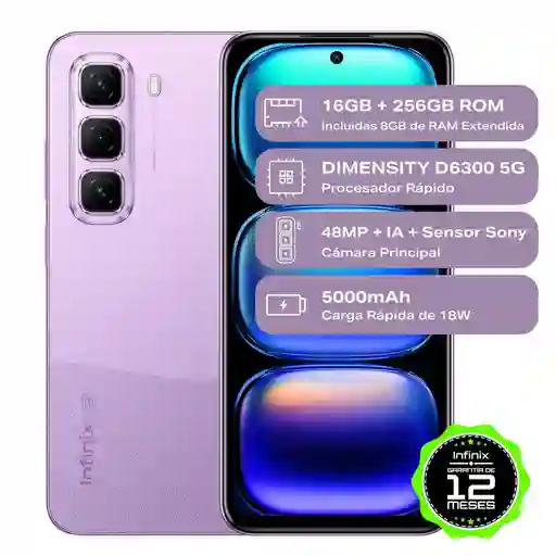 Celular Infinix Hot 50 256 Gb 8 Gb Ram Purpura