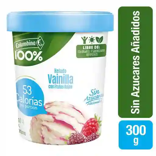 Colombina 100% Helado de Vainilla con Frutos Rojos sin Azúcar
