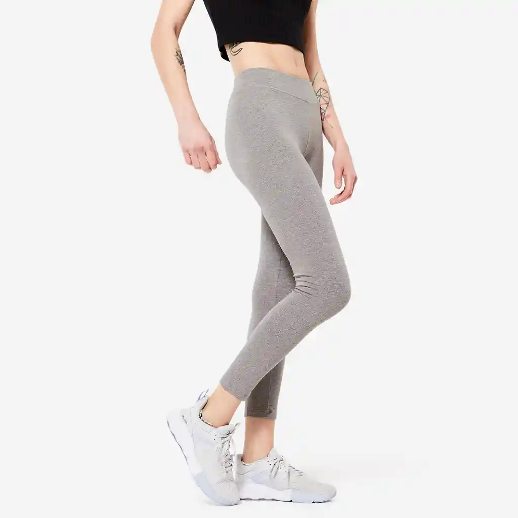 Leggings de Fitness Para Mujer Domyos 500 Gris