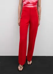 Pantalón Maca Rojo Talla 44 Mujer Mango