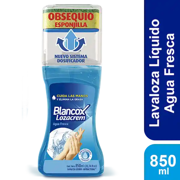 Blancox Lavaloza Líquido Loza Crem Agua Fresca + Esponja