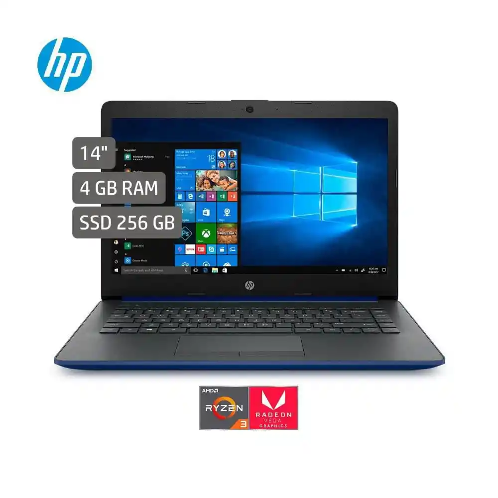 Computador Portátil Hp 14 Pulgadas R3 4gb 256gb Ssd 14cm1107la
