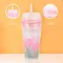 Vaso Plástico Doble Pared de Letra 500 mL Miniso