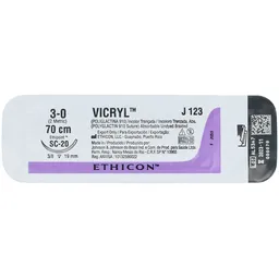 Ethicon Sutura Vicryl 3-0 Sc-20 R Violeta Sobre 70 Cm Ref J123H