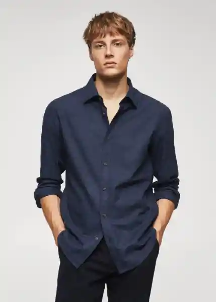 Camisa Galdana Navy Talla S Hombre Mango