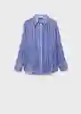 Camisa Inma Azul Talla L Mujer Mango