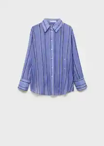 Camisa Inma Azul Talla L Mujer Mango