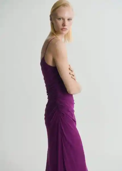 Vestido Amina Morado Talla S Mujer Mango