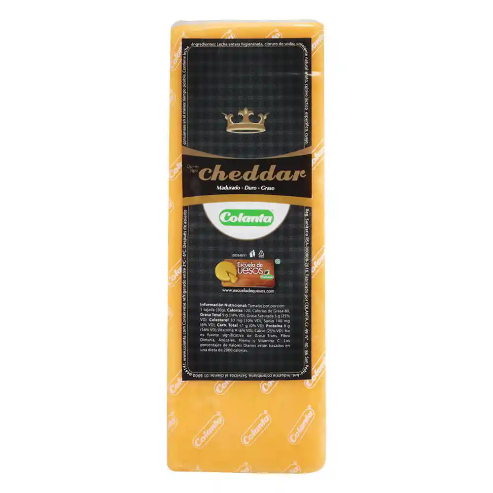 Queso Cheddar Colanta Cuña X Kg