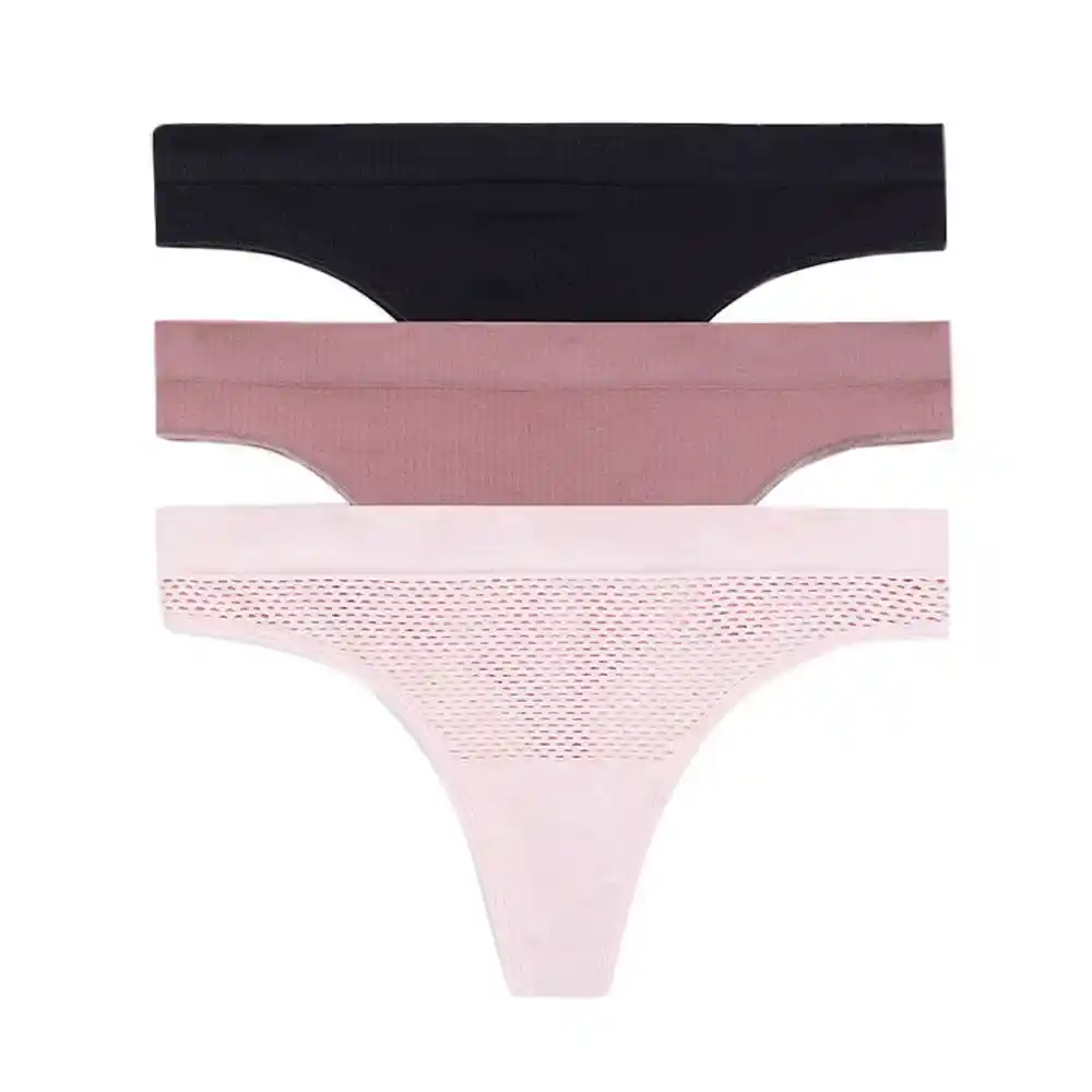 Panty Tipo Tanga Brasilera en Seamless Femenino Lujuy X3 Gef