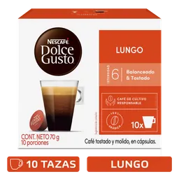 Cápsulas de Café NESCAFÉ DOLCE GUSTO Lungo x 70g