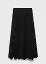 Falda Claus Negro Talla 38 Mujer Mango