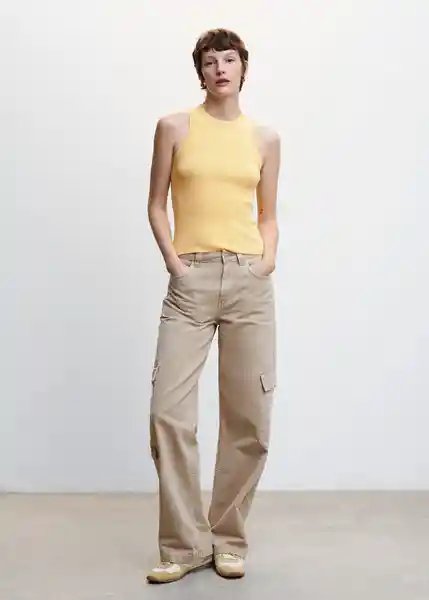 Top Karl Amarillo Pastel Talla XS Mujer Mango