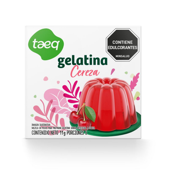 Gelatina Sin Azúcar Sabor Cereza Taeq 11 g