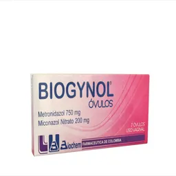 Biogynol Ovu 750-200 Mg Vaginal Caj 7 Un