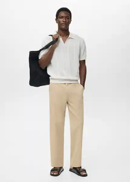 Jean Albe Beige Talla 40 Hombre Mango
