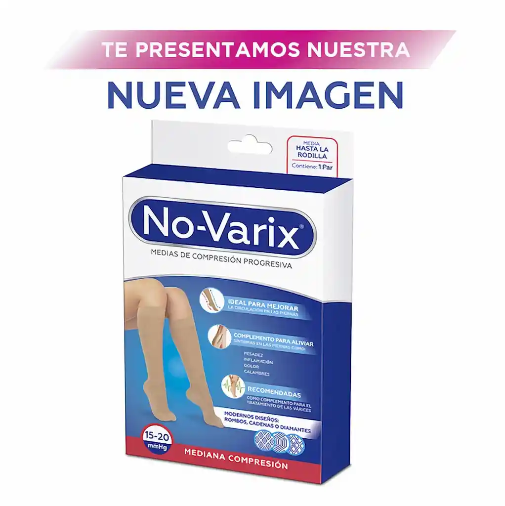 No-Varix Calcetín Mujer Colors Cadena 15-20 mm/hg Purple Large