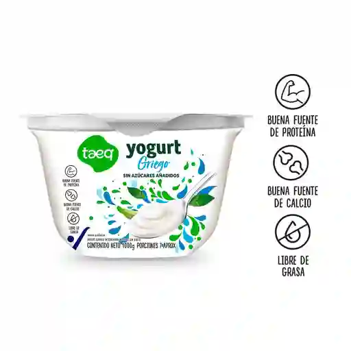 Yogurt Griego Descremado Natural Sin Dulce Taeq