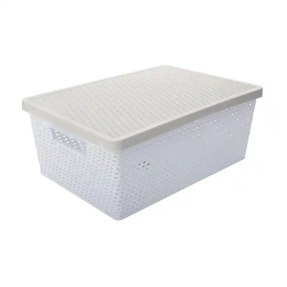 Caja Calada Tejido Con Tapa Bicolor