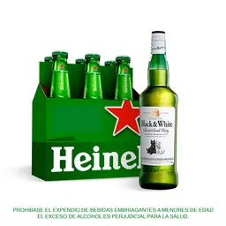Six Pack Cerveza Heineken Botella 250 Ml + Black & White 700 Ml