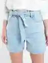 Short Minie Mujer Azul Índigo Claro Talla 8 Naf Naf