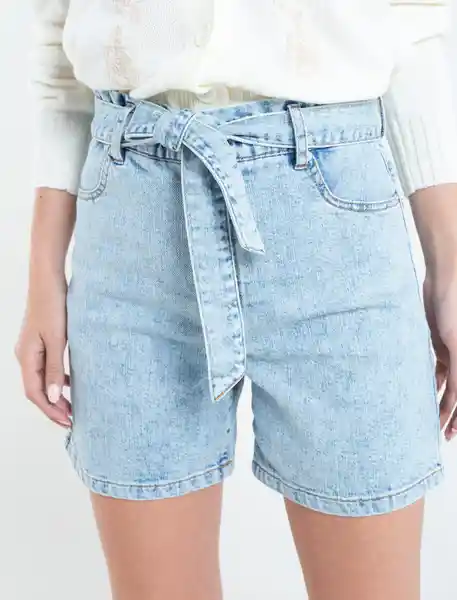 Short Minie Mujer Azul Índigo Claro Talla 8 Naf Naf