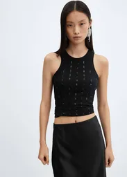 Top Xbead Negro Talla S Mujer Mango