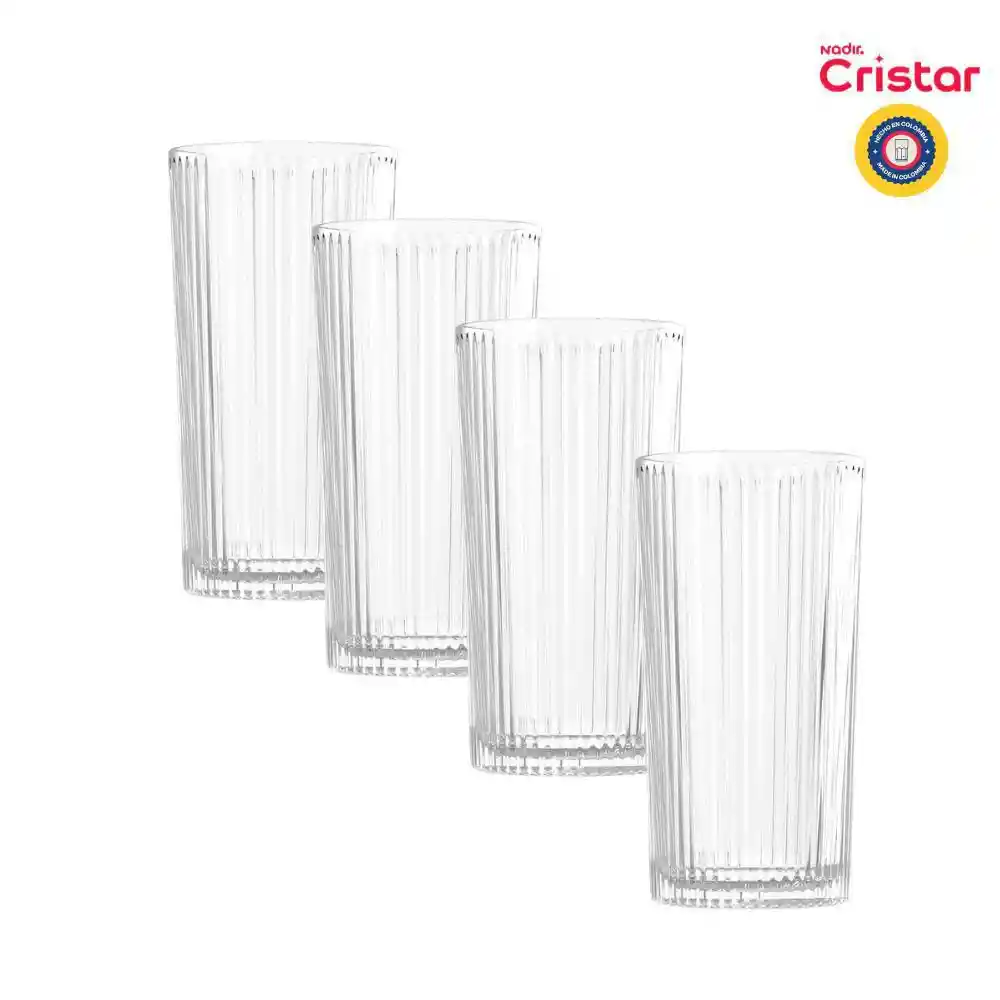 Vaso Alto Santorini Set X4 Cristar 0841el4