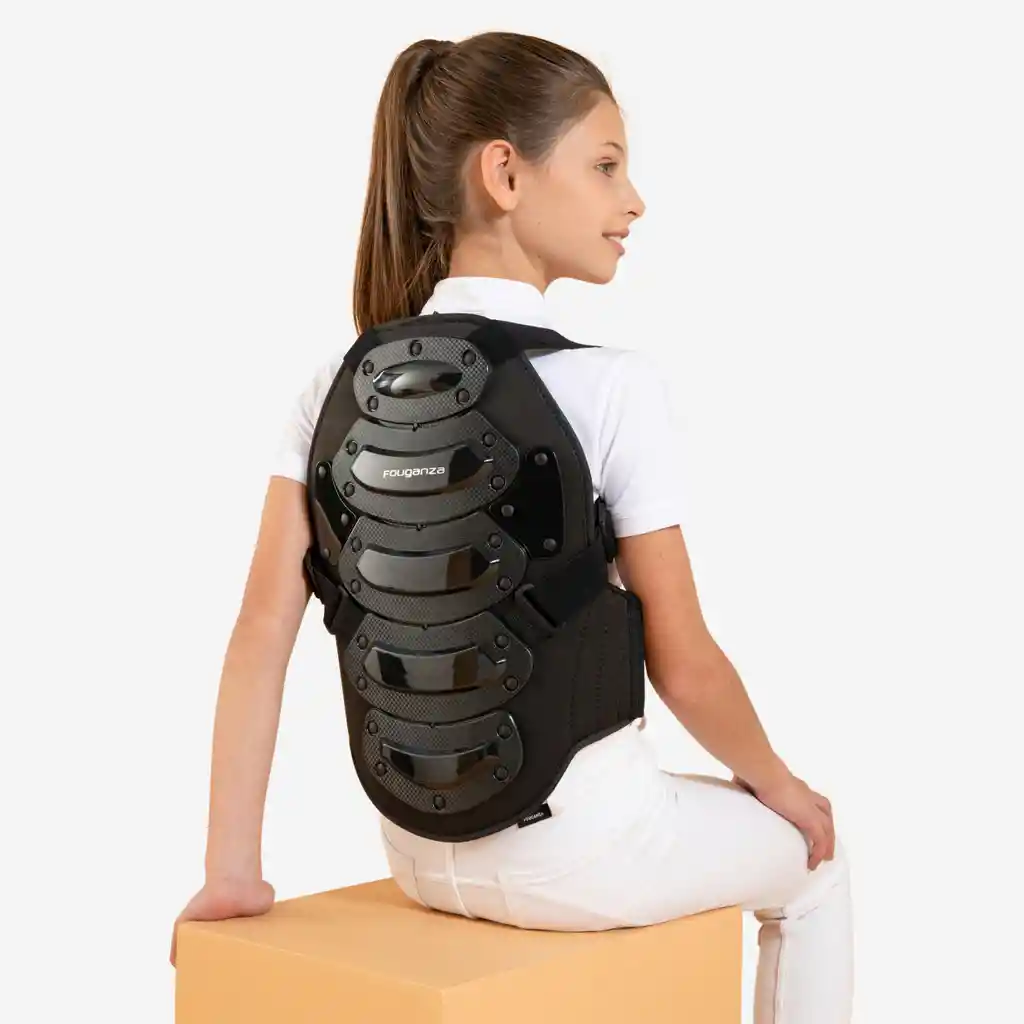 Protector Dorsal de Equitación Para Niños - Fouganza Safety Negro