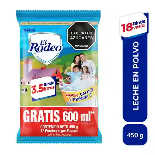 Leche en Polvo el Rodeo Azucarada 450 g + Gratis 75 g